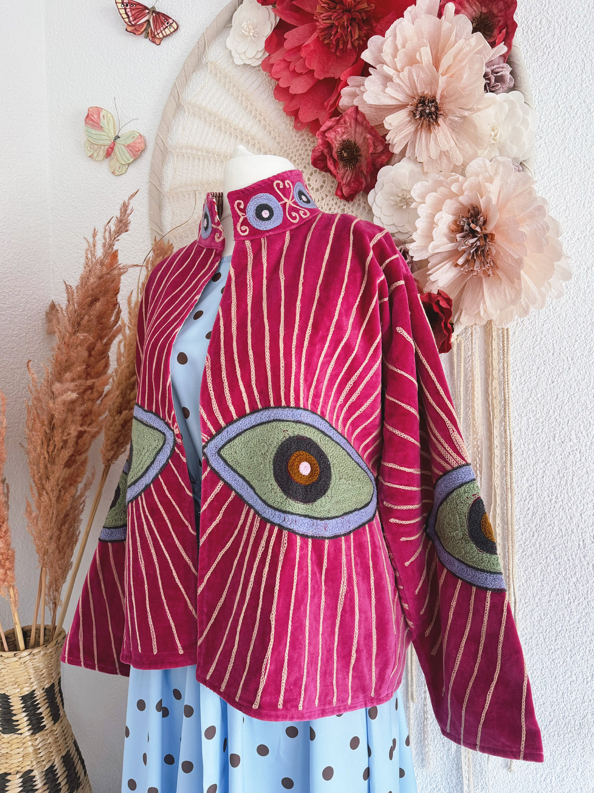BOHOJACKE MIT STICKEREIEN - MODELL 13 - ONE SIZE -