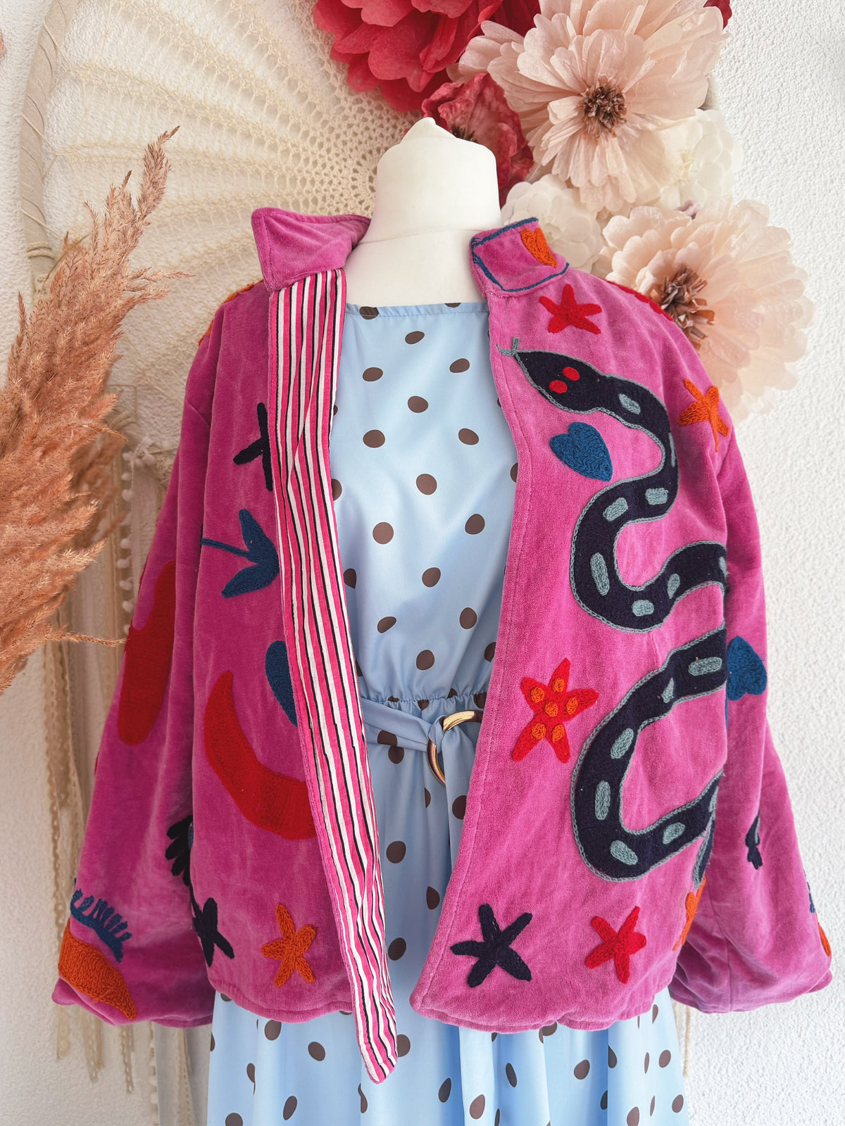 BOHOJACKE MIT STICKEREIEN - MODELL 11 - ONE SIZE -
