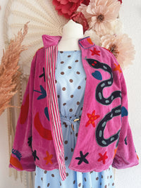 BOHOJACKE MIT STICKEREIEN - MODELL 11 - ONE SIZE -