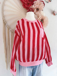 CASUAL MUSSELIN-SWEATER IN ROT - ONE SIZE -