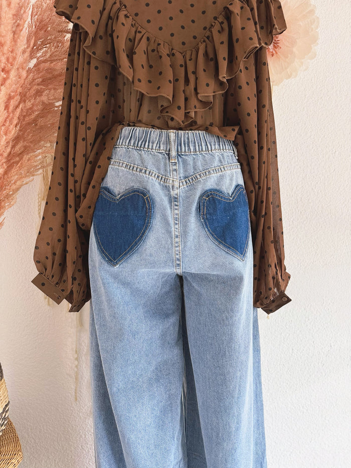 JEANS MIT HERZCHEN TASCHEN - VERSCH. GRÖßEN