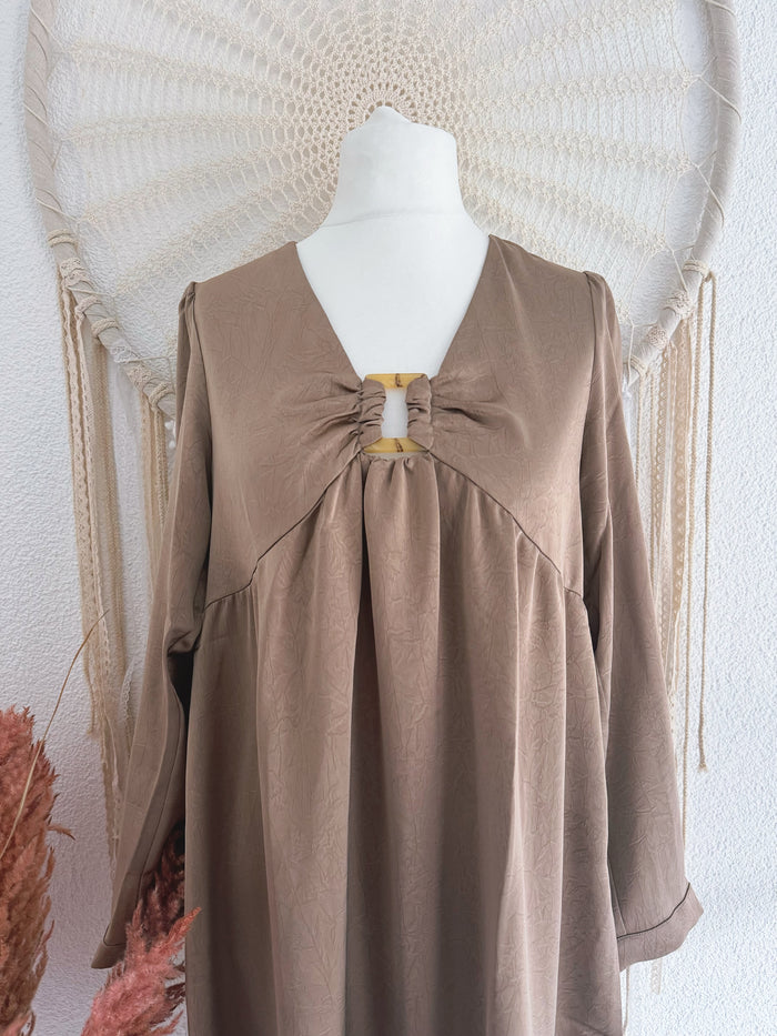 FESTLICHES HÄNGERKLEID IN CHAMPAGNER - ONE SIZE -