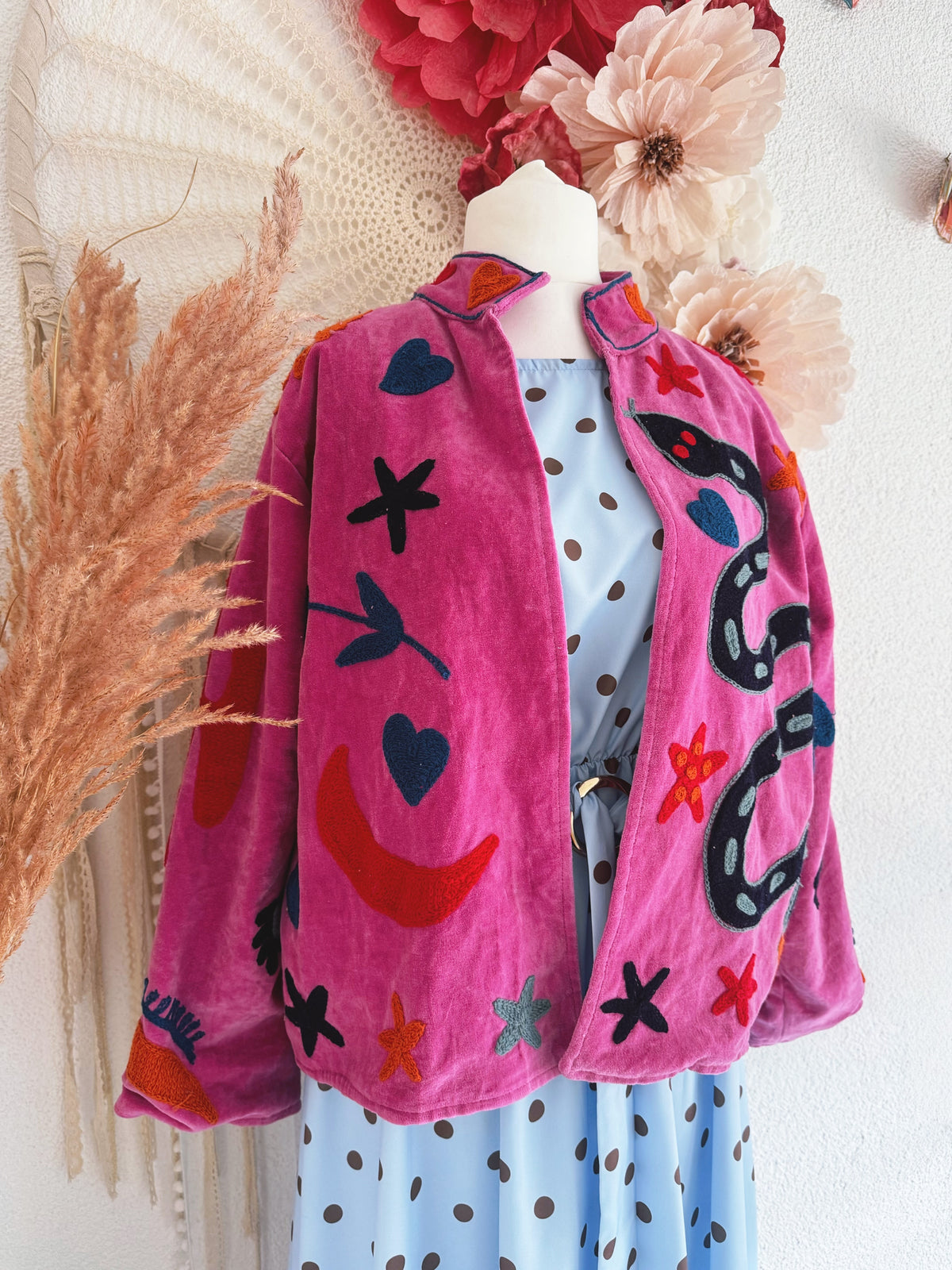 BOHOJACKE MIT STICKEREIEN - MODELL 11 - ONE SIZE -