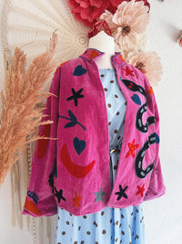 BOHOJACKE MIT STICKEREIEN - MODELL 11 - ONE SIZE -