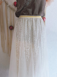 TÜLLROCK MIT PAILLETTEN IN CREME - ONE SIZE -