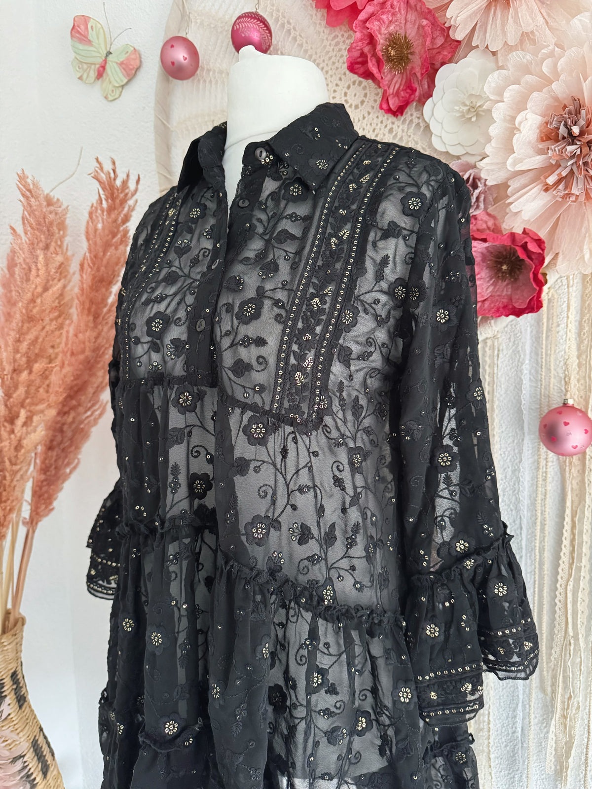 TUNIKA MIT GOLDENEN PAILLETTEN - ONE SIZE -