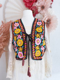 FLORALE BOHOWESTE MIT STICKEREIEN UND PAILLETTEN- ONE SIZE -
