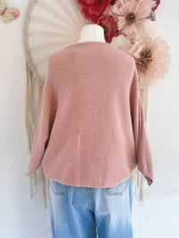 FEINSTRICKPULLOVER IN WICKELOPTIK IN PUDER - ONE SIZE -