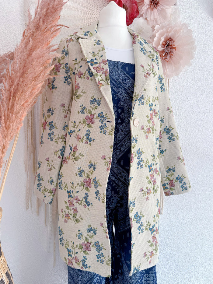 SOMMERMANTEL AUS GOBELIN MIT FLORALEM VINTAGE-MUSTER - ONE SIZE -