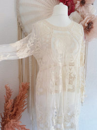 SPITZENKLEID IN CREME - ONE SIZE -