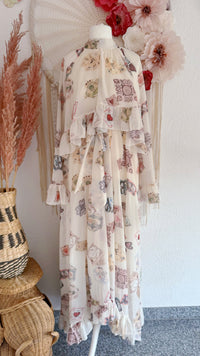 VERSPIELTES CHIFFONKLEID MIT VINTAGE-CHARM - VERSCH. GRÖßEN -
