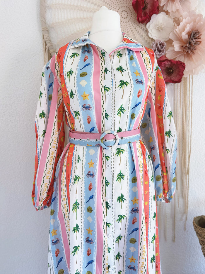 MAXIKLEID MIT SOMMERLICHEM PRINT - VERSCH. GRÖßEN