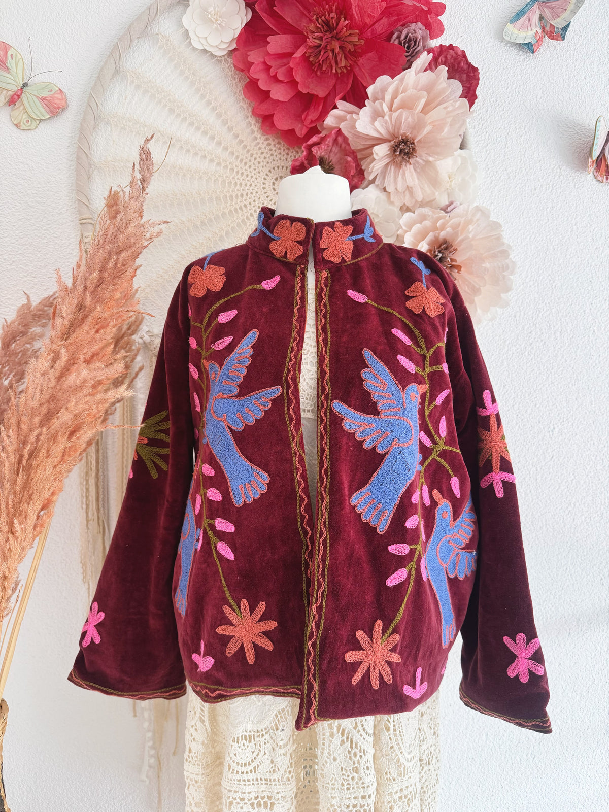 BOHOJACKE MIT STICKEREIEN - MODELL 7 - ONE SIZE -