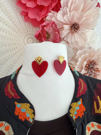 OHRRINGE MIT ROTEM HERZ