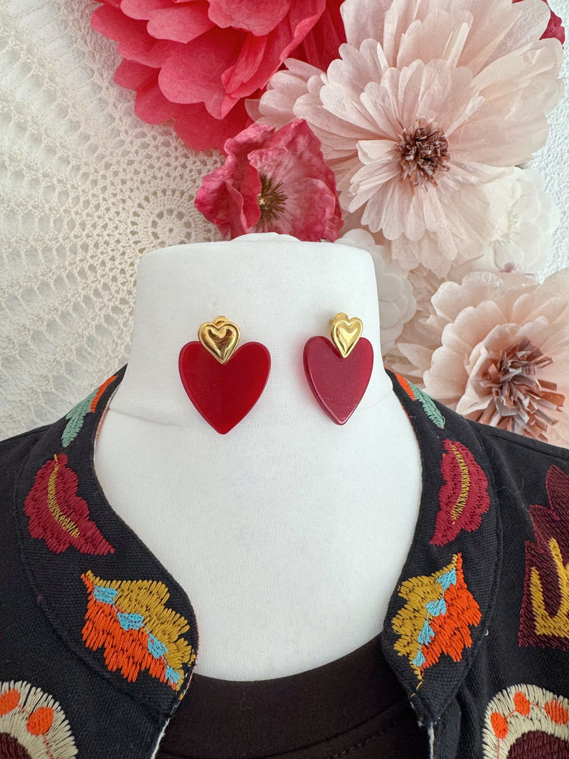 OHRRINGE MIT ROTEM HERZ