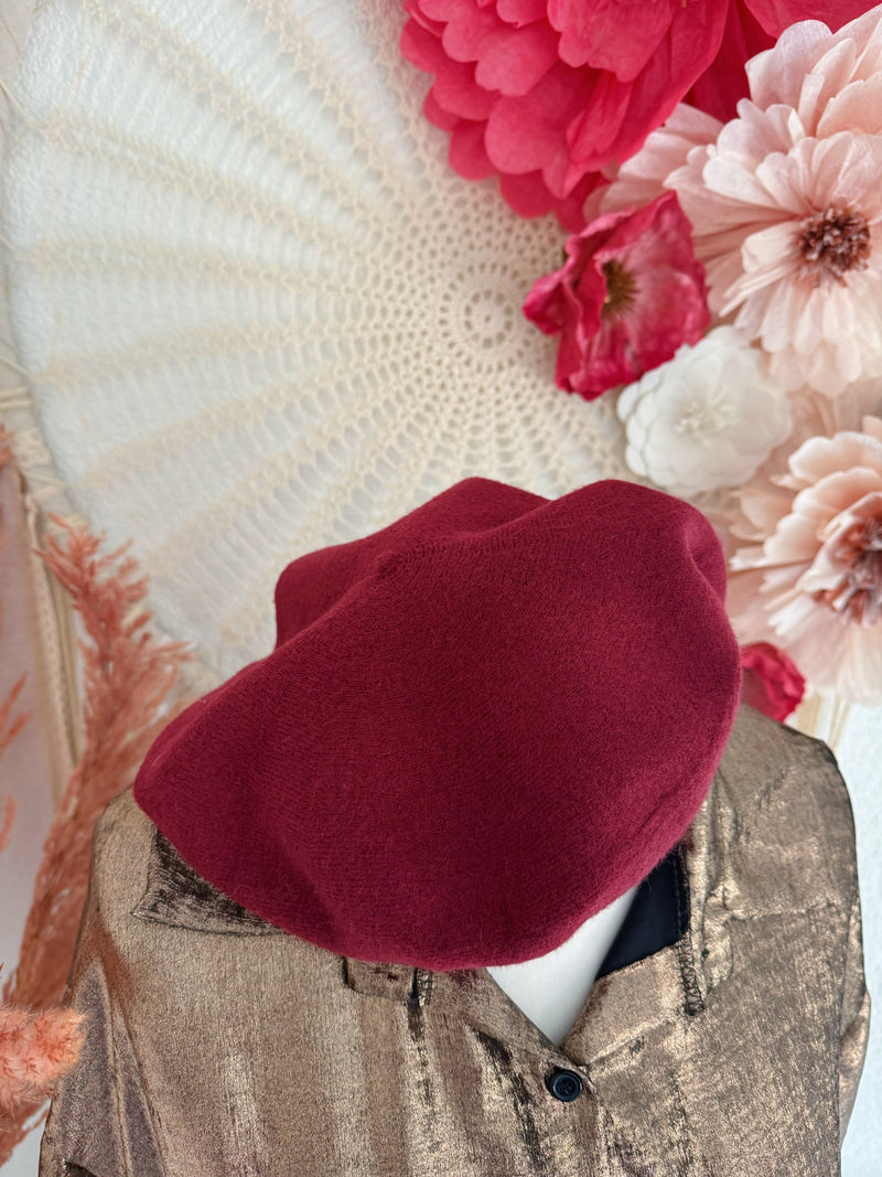 BASKENMÜTZE - BERET - IN BORDEAUX