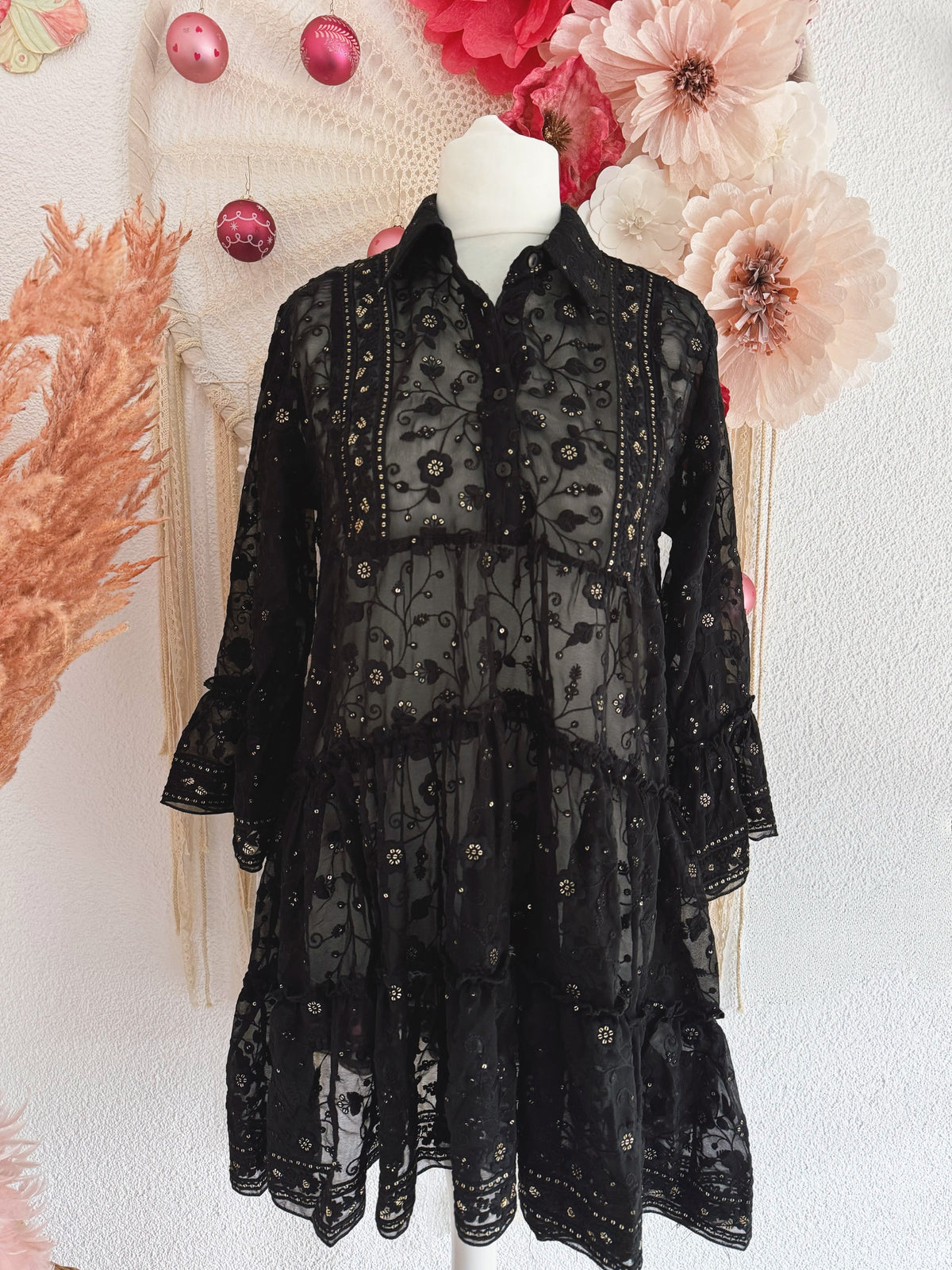 TUNIKA MIT GOLDENEN PAILLETTEN - ONE SIZE -