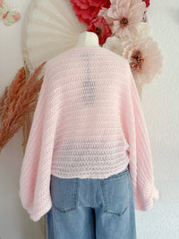 OVERSIZED STRICKPULLOVER "SCHLEIFCHEN" IN PASTELLROSA - ONE SIZE -