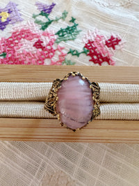 VINTAGE STATEMENT-RING MIT ROSA CABOCHON