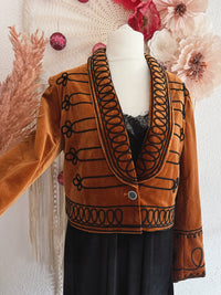 SAMTJACKE IM MILITARY-STIL IN BERNSTEIN - VERSCH. GRÖßEN