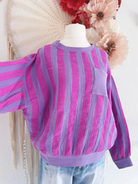 CASUAL MUSSELIN-SWEATER IN LILA - ONE SIZE -