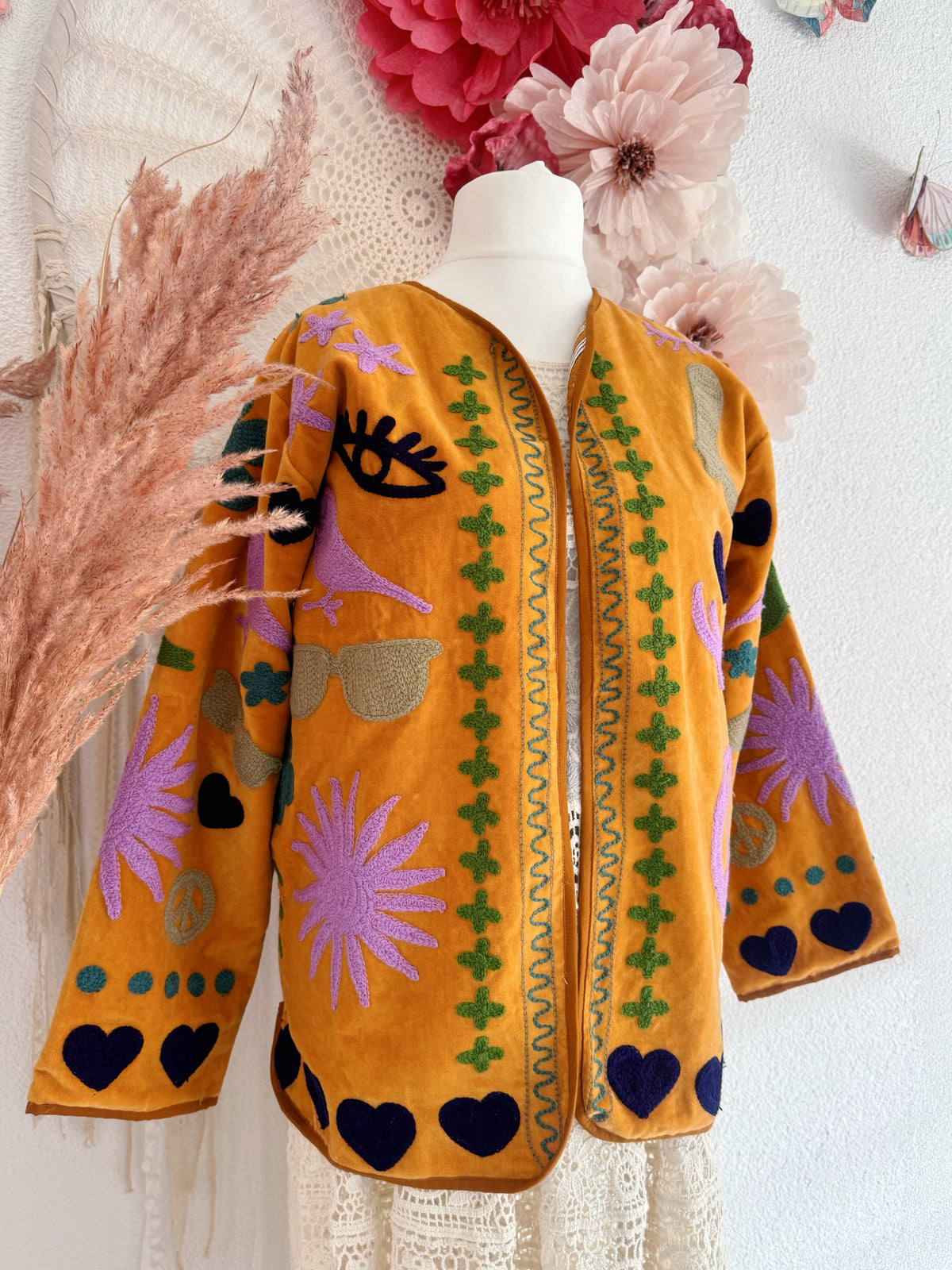 BOHOJACKE MIT STICKEREIEN - MODELL 5 - ONE SIZE -