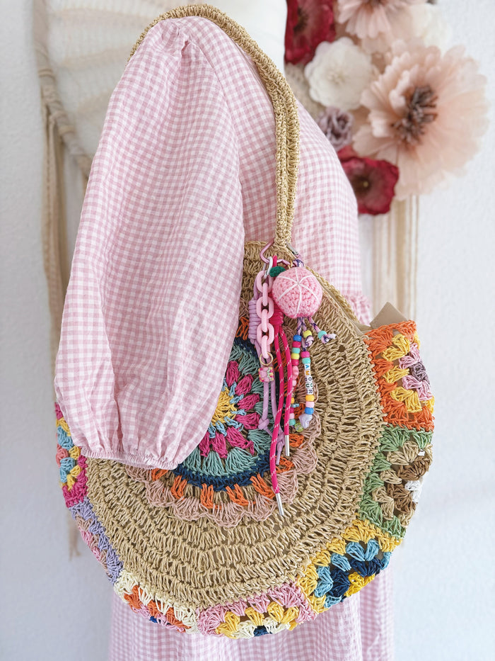 TASCHEN-/SCHLÜSSELANHÄNGER - MANDARINE IN ROSA -