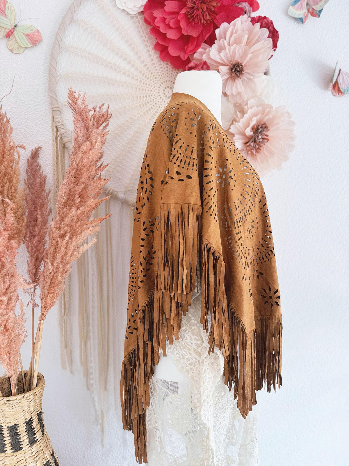 BOHO FRANSEN-PONCHO/CAPE - ONE SIZE -