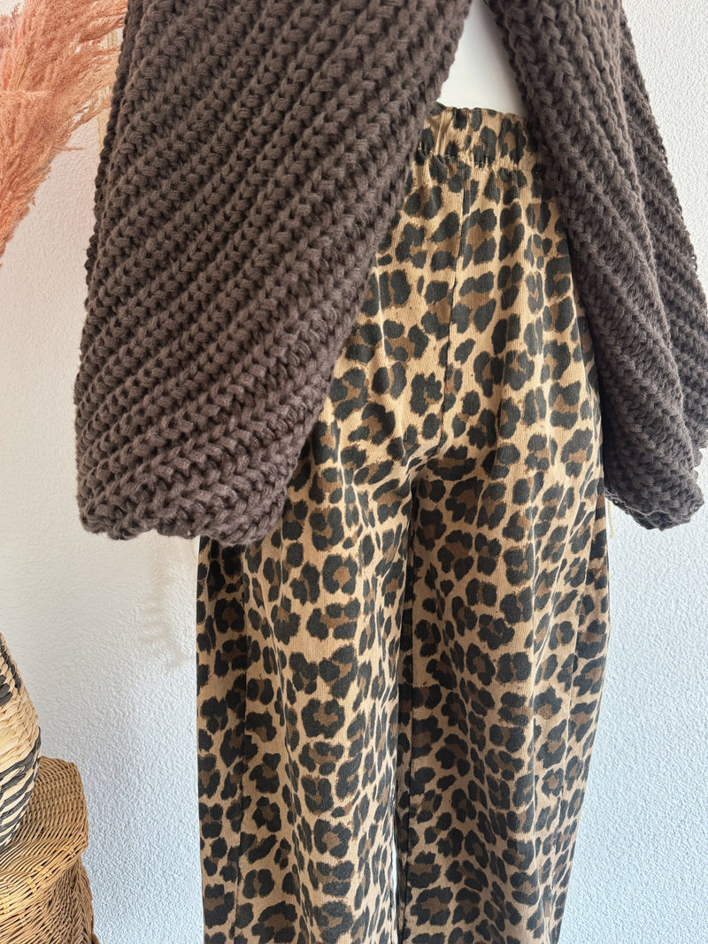 CORDHOSE MIT LEOPRINT - ONE SIZE -