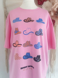 T-SHIRT MIT COWBOYHÜTEN IN PINK - ONE SIZE -