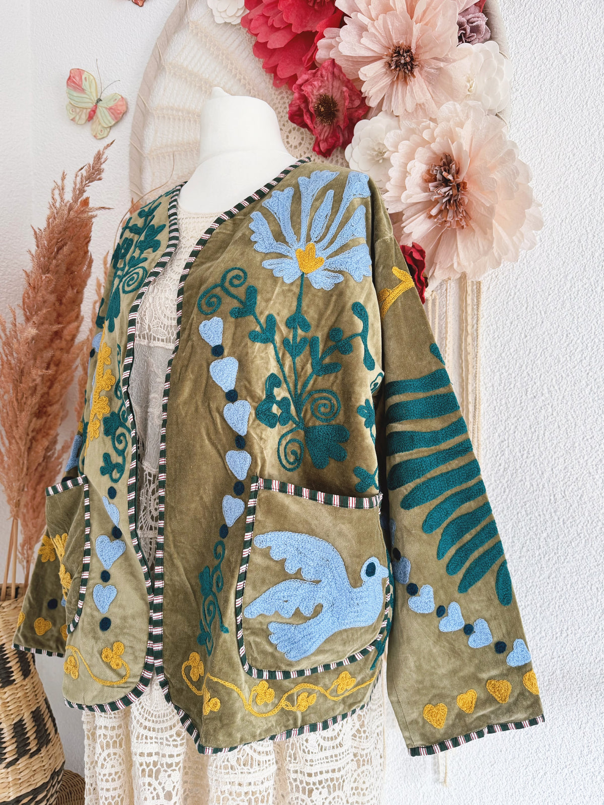 BOHOJACKE MIT STICKEREIEN - MODELL 18 - ONE SIZE -
