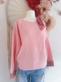 FEINSTRICKPULLOVER MIT SCHLEIFCHEN AN DER SCHULTER - ONE SIZE -