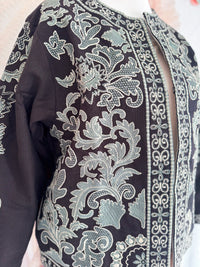 BOHOJACKE IN SCHWARZ MIT STICKEREIEN - ONE SIZE -