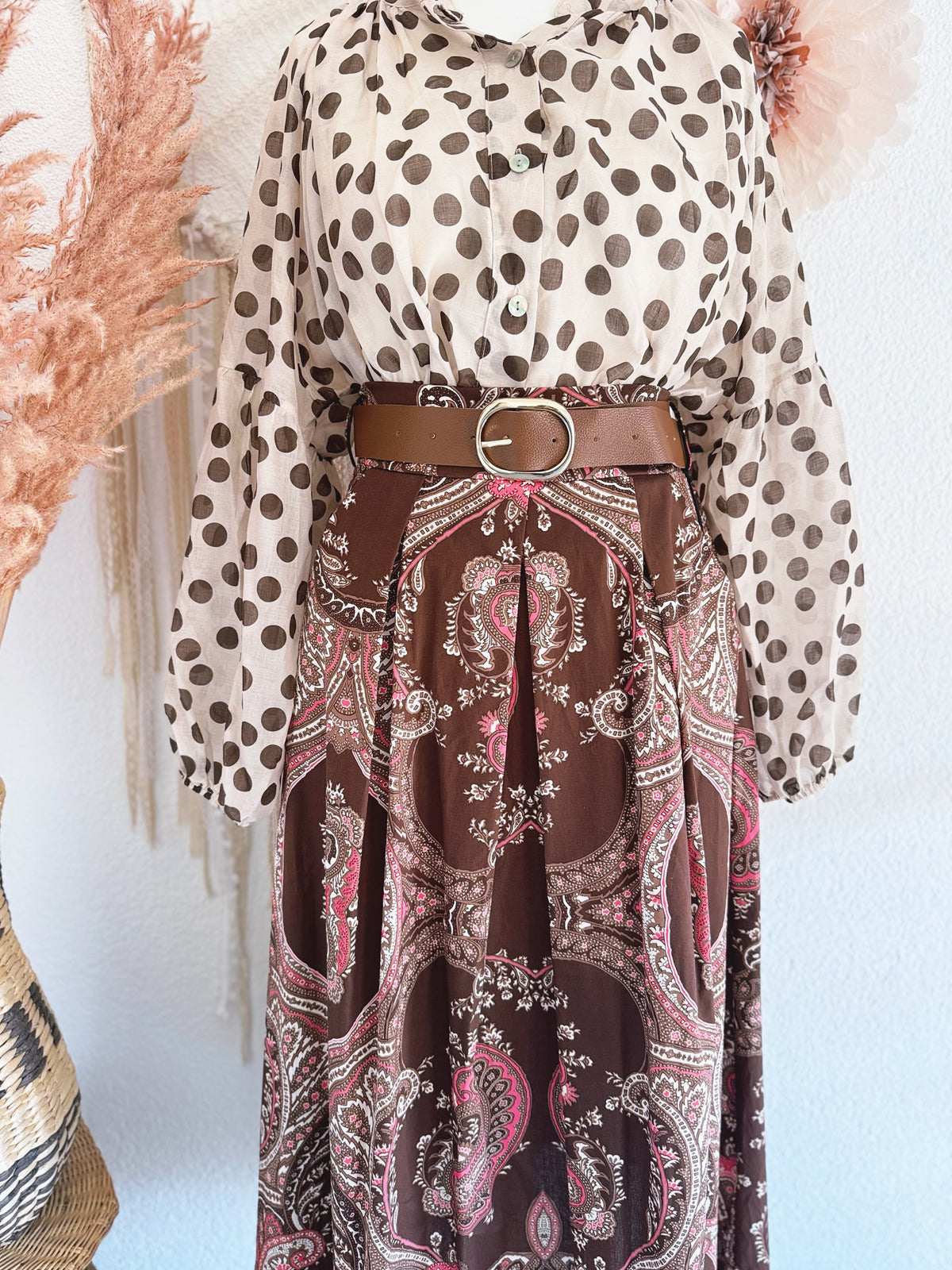 MIDIROCK MIT PAISLEYMUSTER IN HERBSTFARBEN  - ONE SIZE -