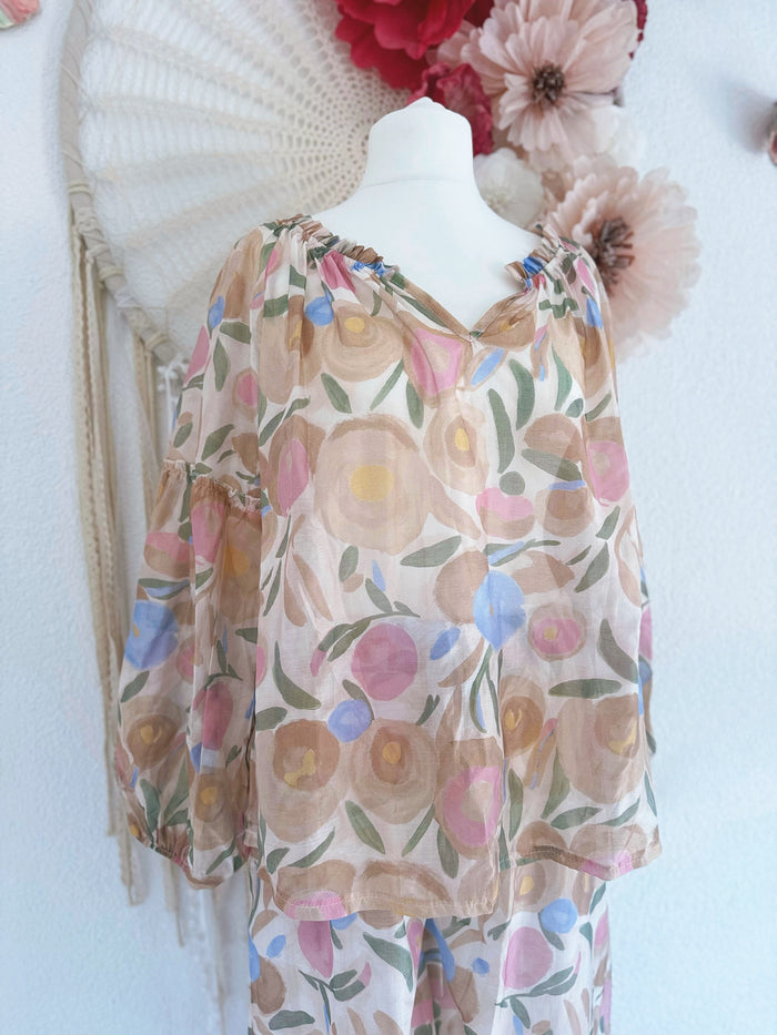 SOMMERLICHER ZWEITEILER TUNIKA & HOSE - ONE SIZE -