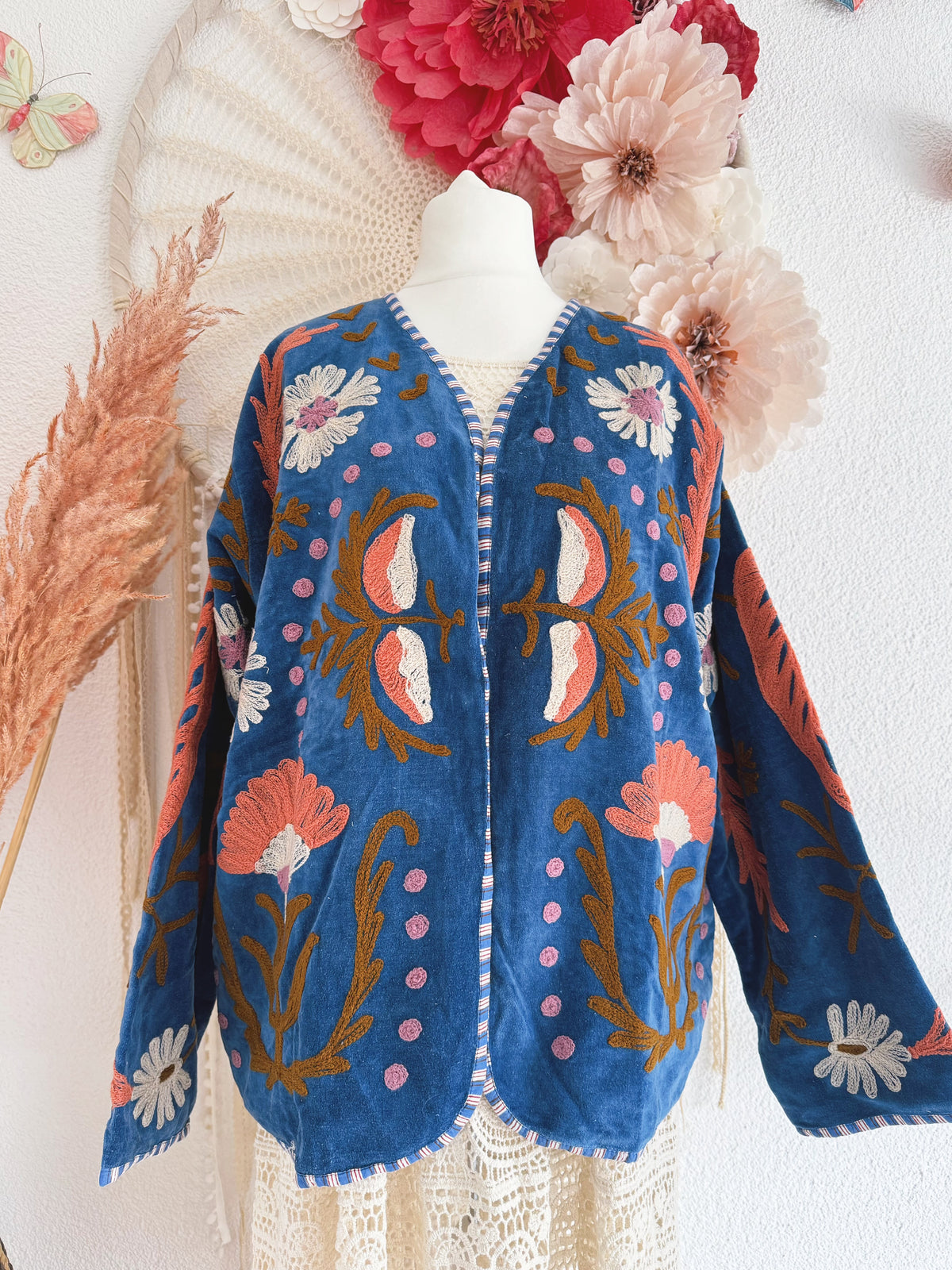 BOHOJACKE MIT STICKEREIEN - MODELL 17 - ONE SIZE -