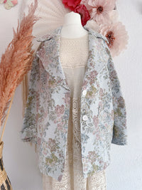 ROMANTISCHER GOBELIN BLAZER MIT BLUMENMUSTER - ONE SIZE -