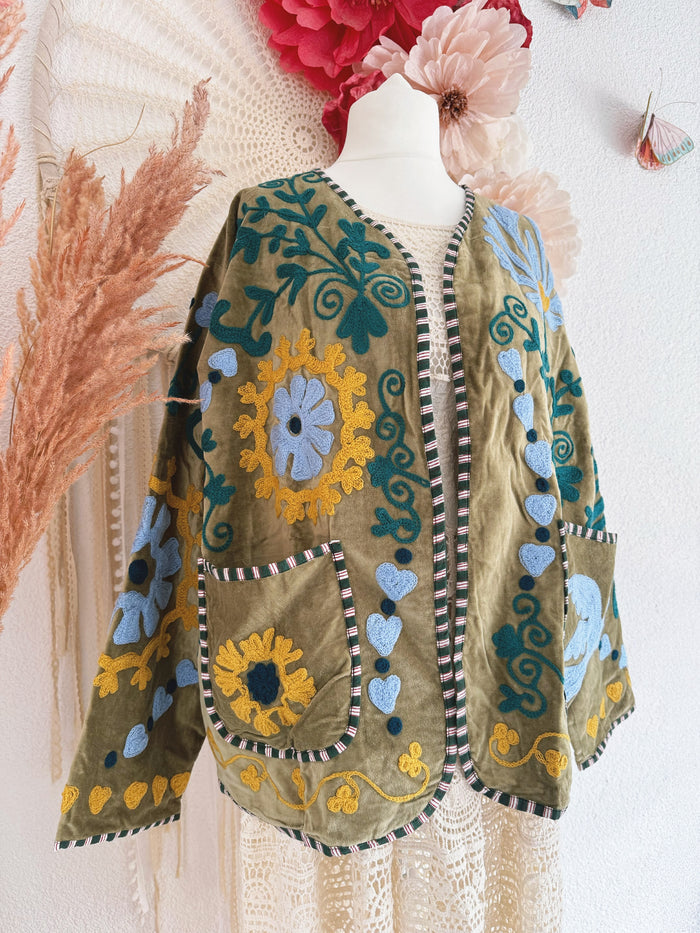 BOHOJACKE MIT STICKEREIEN - MODELL 18 - ONE SIZE -