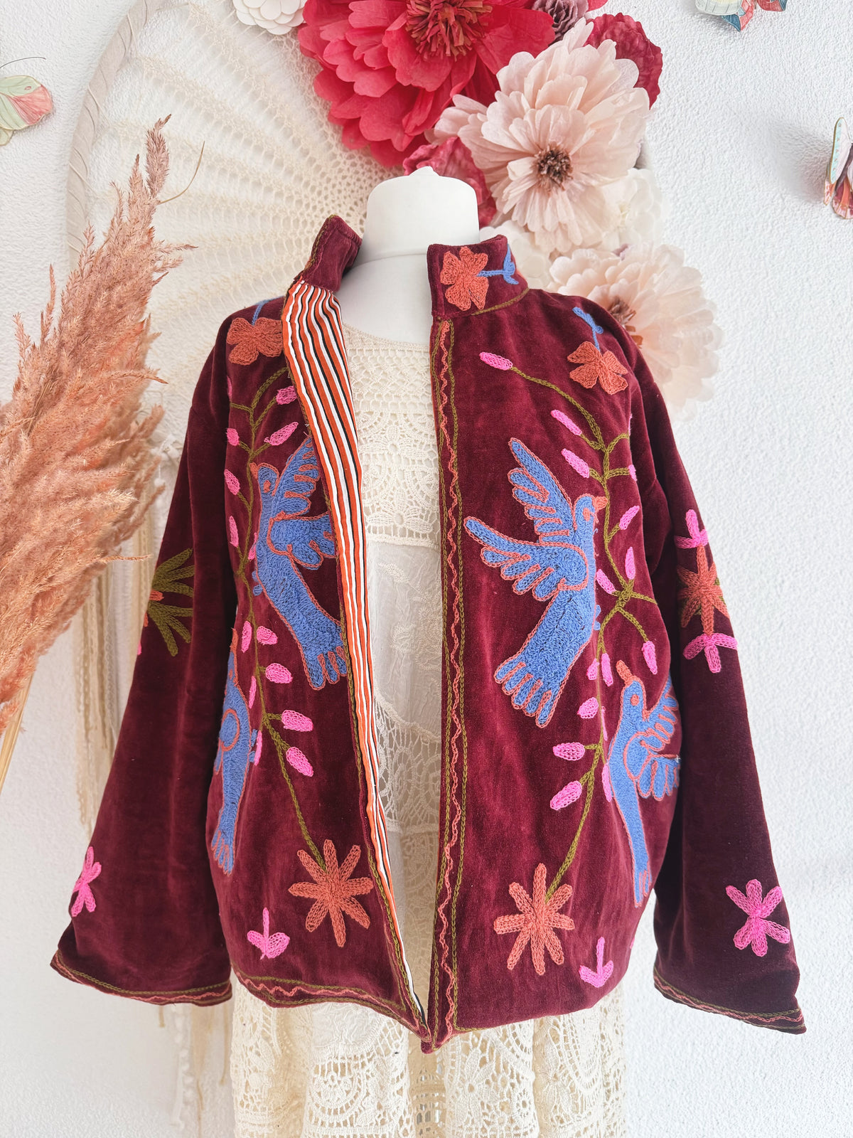 BOHOJACKE MIT STICKEREIEN - MODELL 7 - ONE SIZE -