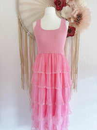 ROMANTISCHES TÜLLKLEID IN ROSA - ONE SIZE -