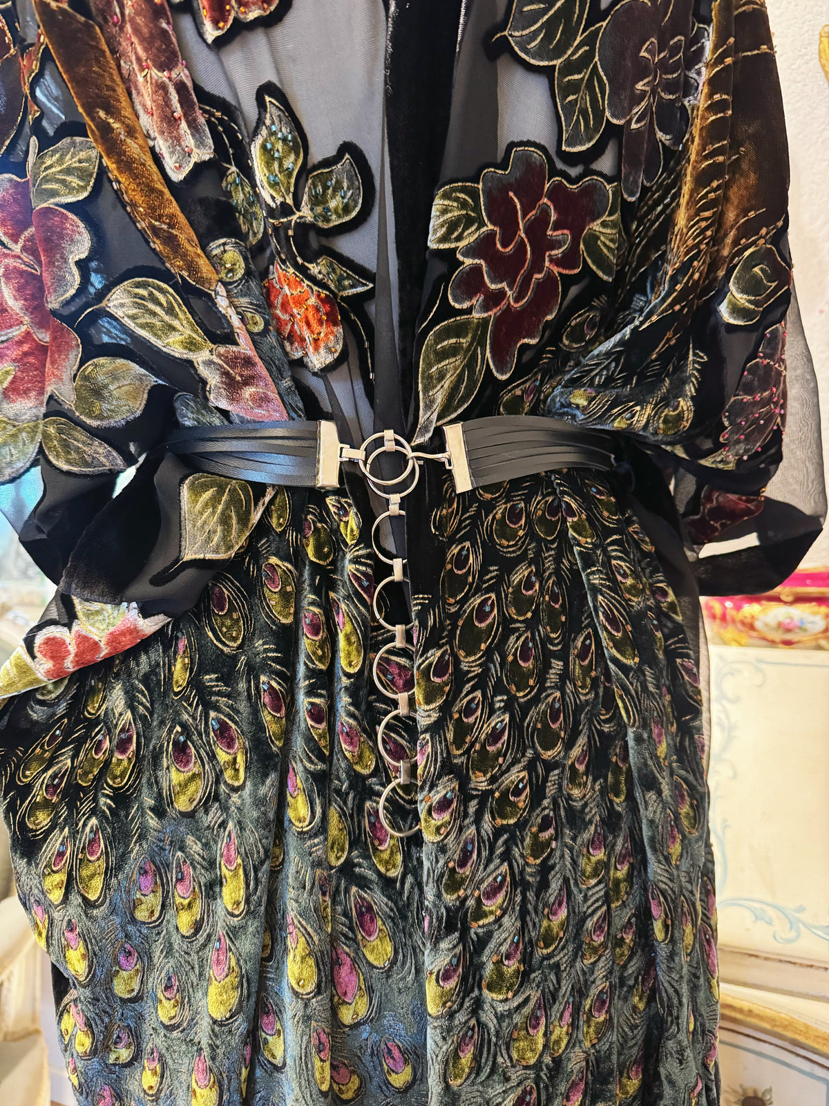 VINTAGE GÜRTEL MIT METALLSTÄBCHEN-OPTIK