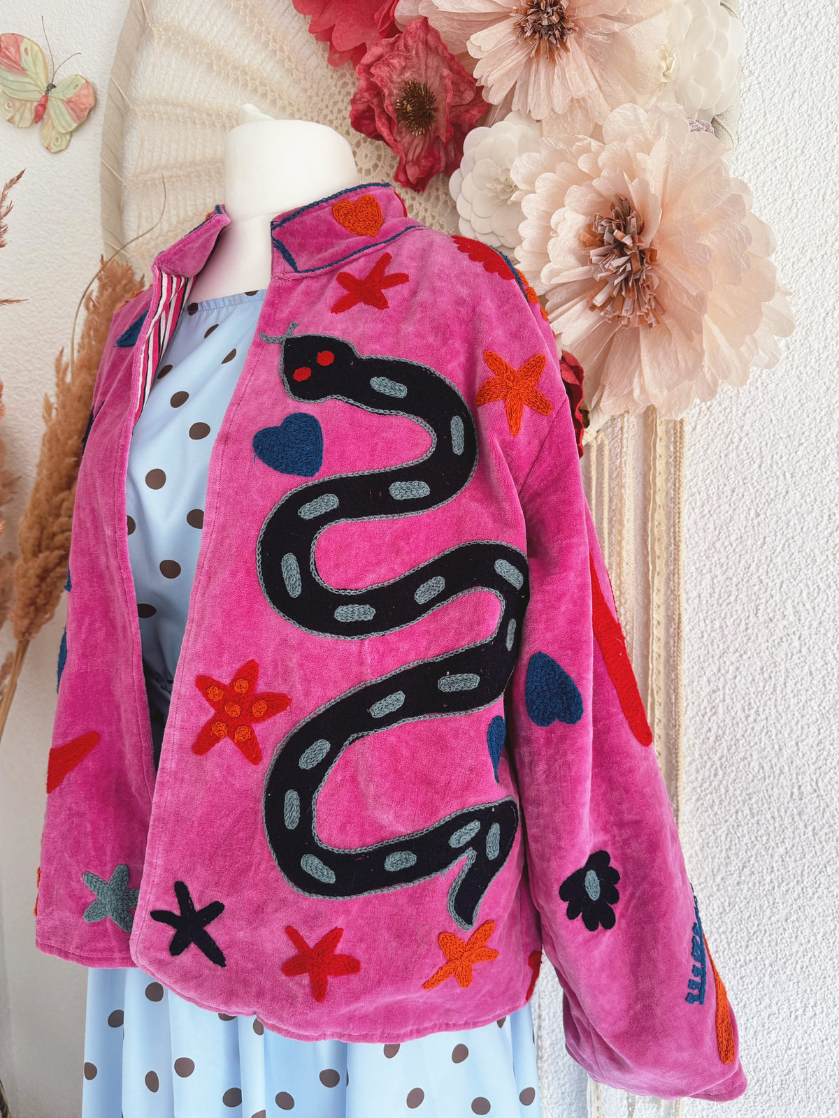 BOHOJACKE MIT STICKEREIEN - MODELL 11 - ONE SIZE -