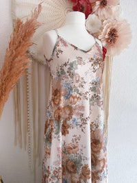 SLIP-DRESS MIT ROMANTISCHEM GOBELINPRINT IN BRAUN - ONE SIZE -