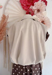 STYLISCHE WESTE IM OVERSIZE-LOOK IN BEIGE - ONE SIZE -