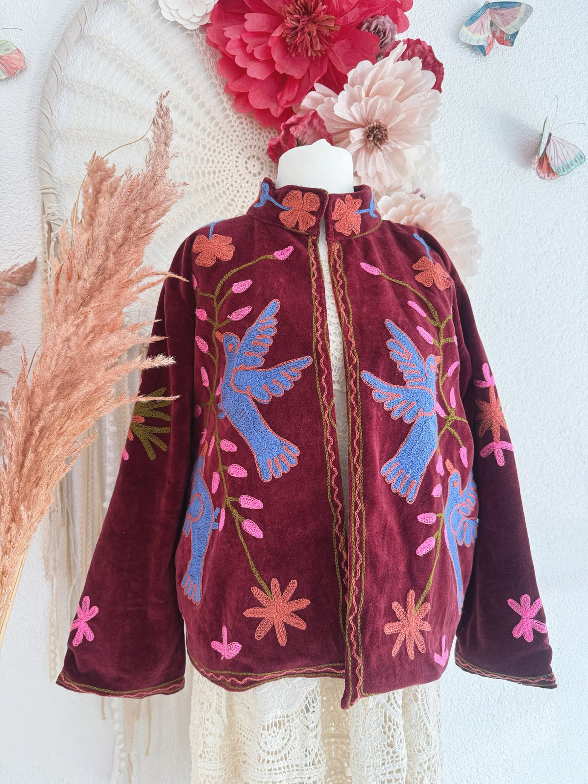 BOHOJACKE MIT STICKEREIEN - MODELL 7 - ONE SIZE -