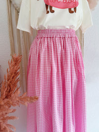 MAXIROCK MIT VICHYMUSTER IN ROSA - ONE SIZE -