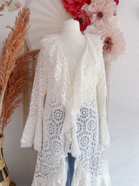 BODENLANGER SPITZEN-CARDIGAN FÜR BOHO-TRÄUME - ONE SIZE -