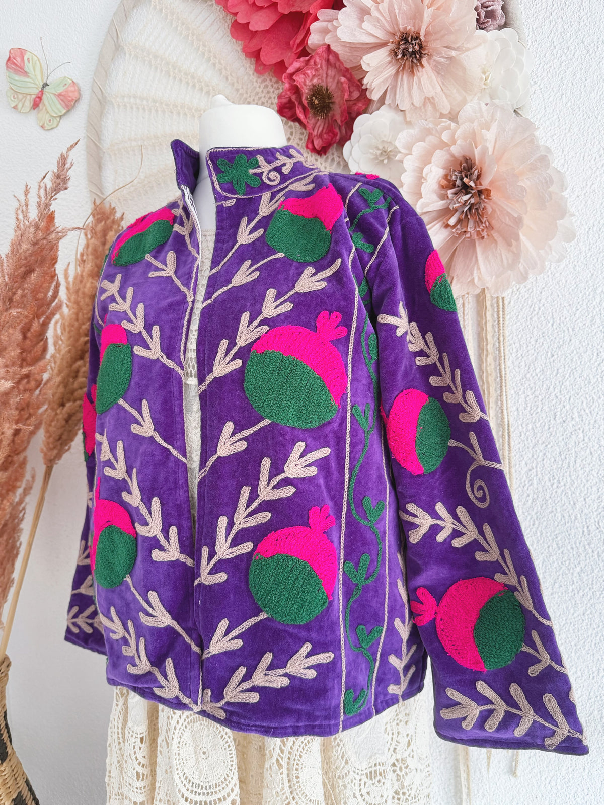 BOHOJACKE MIT STICKEREIEN - MODELL 14 - ONE SIZE -