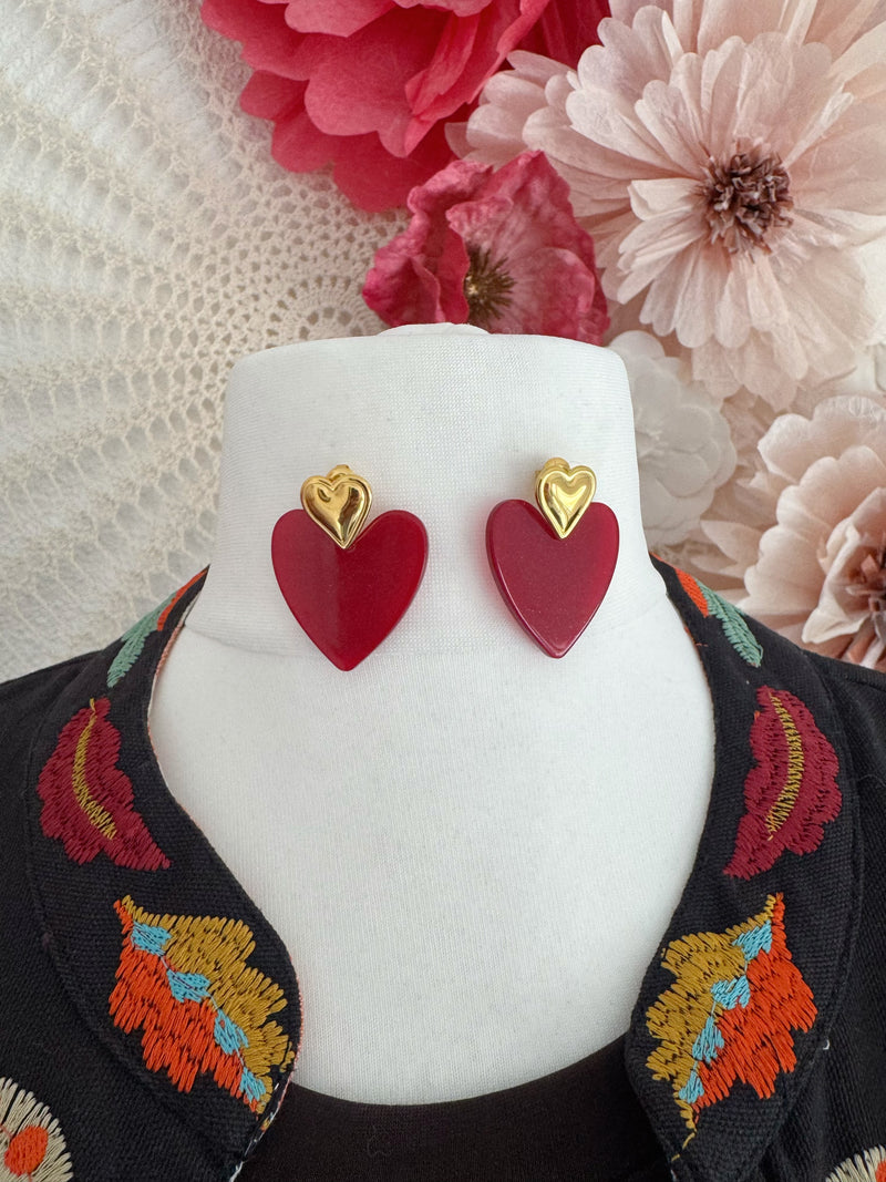 OHRRINGE MIT ROTEM HERZ