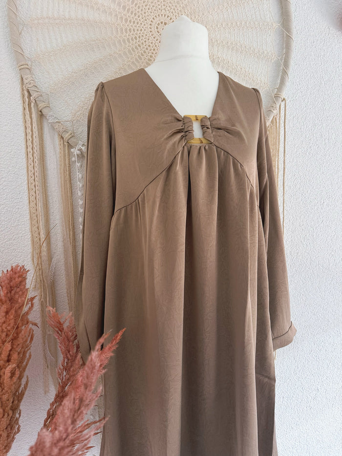 FESTLICHES HÄNGERKLEID IN CHAMPAGNER - ONE SIZE -